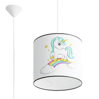 Lampa Sufitowa Wisząca Zwis E27 Żyrandol Owalna Wielokolorowa Nowoczesna Jednorożec Sollux