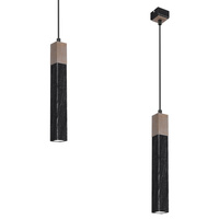 Lampa Wisząca Sufitowa SOLO SAWN Czarna Patyna Drewniana 1x mini GU10 Milagro