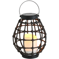 Lampa Solarna LED lampion Ogrodowa Wisząca Latarenka 23cm IP44 czarna metal