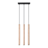 Lampa Sufitowa Wisząca Zwis 3x G9 Żyrandol Tubularna drewno Nowoczesna Pastelo Sollux