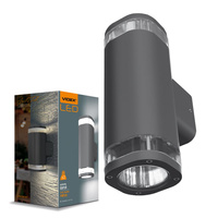 Kinkiet Ogrodowy Lampa Elewacyjna Zewnętrzna IP54 2x GU10 Szara BRUNO Videx
