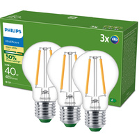 3x Żarówka LED E27 A60 2.3W = 40W 485lm 210lm/W 2700K Ciepła 300° KLASA A UltraEfficient Philips
