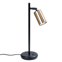 Lampa Biurkowa Stojąca Stołowa Nocna GU10 Tubularna Czarna Złota Nowoczesna Winx Sollux