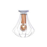 Lampa sufitowa żyrandol WILL 1x E27 LOFT Biała Metal + drewno Milagro