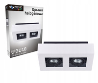 Oprawa Natynkowa HALOGENOWA Ruchoma 2x GU10 Prostokątna Biała 85mm NEMO