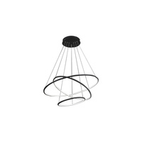 Lampa wisząca ORION trzy kręgi czarna 99W LED IP20 styl nowoczesny minimalistyczny Metal i akryl Milagro