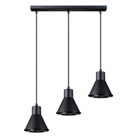 Lampa Sufitowa Oprawa Natynkowa SPOT TUBA 3x ES111 Wisząca Zwis Geometryczna Czarna Nowoczesna Tazila Sollux