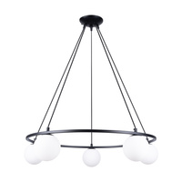 Lampa Sufitowa Wisząca Zwis 5x G9 Żyrandol Geometryczna Czarna Nowoczesna Yoli Sollux