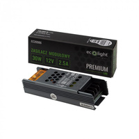 Zasilacz Modułowy do Taśm LED SLIM 30W 12V 2.5A IP20 PREMIUM Ecolight