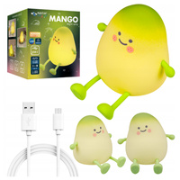 Lampka Nocna LED Biurkowa Stołowa Dziecięca 1W 15lm 3000K Ciepła 360° Zielony Mango Masterled