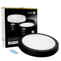 Plafon LED Łazienkowy Sufitowy Natynkowy 18W 1710lm 4000K 120° z Czujnikiem Ruchu i Zmierzchu Czarny IP65 Nairos Kobi