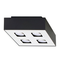 Lampa Sufitowa Oprawa Natynkowa 4x GU10 Kwadratowa Czarna Biała Minimalistyczna Mono Sollux