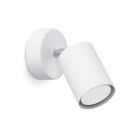 Lampa Ścienna Oprawa Natynkowa Kinkiet GU10 Tuba Ruchoma Tubularna Biała Minimalistyczna Lemmi Sollux