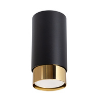 Lampa Sufitowa Oprawa Natynkowa Tuba Spot 1x GU10 Czarna Złota Nero Bittersweet Shimmer SL.1410 Sollux