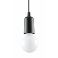 Lampa Sufitowa Wisząca Zwis E27 Nieregularna Czarna Nowoczesna Diego Sollux