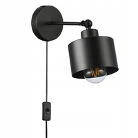 Lampa Ścienna Reflektor Kinkiet Spot E27 Ruchomy Czarny Elza Masterled