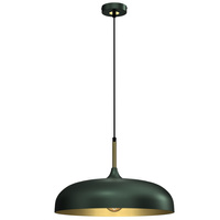 Lampa Wisząca Sufitowa LINCOLN Zielona Złota 1xE27 45cm Milagro