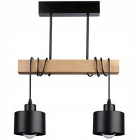 Lampa Sufitowa Oprawa Wisząca 2x E27 Czarna Brązowa Elza Masterled