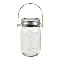 Lampa Ogrodowa LED Solarna Wisząca LATARENKA SŁOIK 3000K Ciepła Szklana