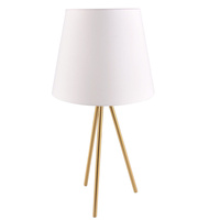 Lampa Stołowa Dekoracyjna E27 Biała Złota ELENA Sanico Goldlux