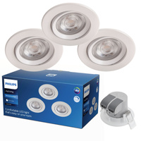 3x Oprawa Podtynkowa Wpuszczana LED 5W 350lm 2700K Biała Sparkle Philips