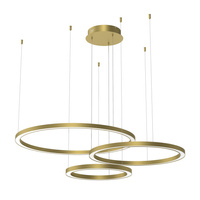 Lampa Wisząca Sufitowa GALAXIA Złota 85W LED Okręgi Milagro