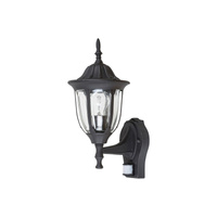 Lampa Ogrodowa Zewnętrzna Kinkiet Elewacyjny Solarny LED E27 IP43 z Czujnikiem Ruchu i Zmierzchu Czarny Klasyczny Milano Rabalux