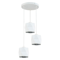 Lampa Wisząca Sufitowa SIRO WHITE Żyrandol Biało-Srebrna Nowoczesna Geometryczna 3xE27 3250 TK Lighting