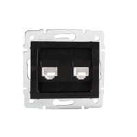 Gniazdo komputerowo-telefoniczne Czarny Mat (RJ45 Cat 6+RJ11) LOGI KANLUX