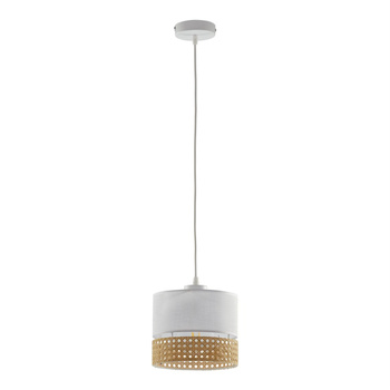 Lampa Sufitowa Wisząca PAGLIA WHITE Zwis Rattanowa Biała Styl Boho E27 6534 TK Lighting