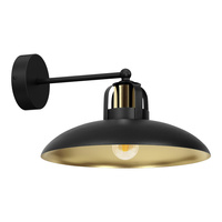 Lampa Ścienna Kinkiet FELIX Czarna Złota 1xE27 Milagro