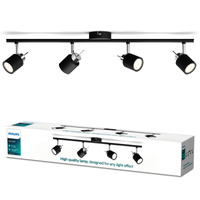Lampa Sufitowa Reflektor Natynkowy 4x GU10 Czarna Meranti Philips