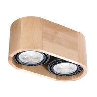 Lampa Sufitowa Oprawa Natynkowa 2x GU10 Okrągła Brązowa Skandynawska Basic Sollux