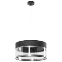 Lampa wisząca Leone 1x E27 Metal i PCV Lampex przezroczysty klosz styl nowoczesny