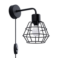 Lampa Ścienna Kinkiet E14 Geometryczna Czarna Industrialna Suba Sollux