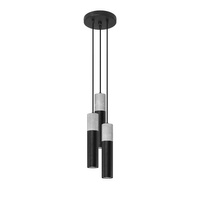 Lampa Sufitowa Oprawa Natynkowa SPOT TUBA 3x GU10 Wisząca Zwis Tubularna Czarna Szara Nowoczesna Borigio Sollux
