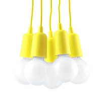 Lampa Sufitowa Wisząca Zwis 5x E27 Nieregularna Żółta Nowoczesna Diego Sollux