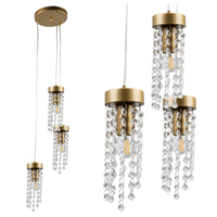 Lampa Sufitowa Wisząca Zwis 3x E27 Złota Gea Sanico Goldlux