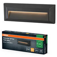 Kinkiet Ogrodowy Lampa Elewacyjna Zewnętrzna LED 1.9W 85lm 3000K Ciepła Szary IP65 Endura Osram