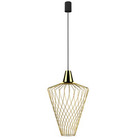 Lampa Sufitowa WAVE L 8857 Nowodvorski Złota E27 Wisząca Druciana Stal ?40 cm Minimalistyczna