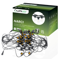 Girlanda Ogrodowa Zewnętrzna Łańcuch Świetlny 20m 40xE27 NARCI LUMILED