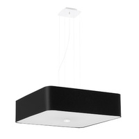 Lampa Sufitowa Wisząca Zwis 5x E27 Żyrandol Kwadratowa Czarna Minimalistyczna Lokko Sollux