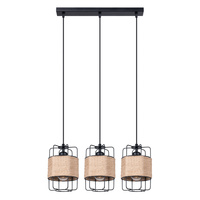 Lampa Sufitowa Wisząca Zwis 3x E27 Żyrandol Geometryczna Czarna Industrialna Gizur Sollux
