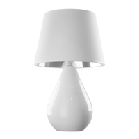 Lampa Stołowa Biurkowa Nocna LACRIMA WHITE/SILVER Abażur Biało-Srebrna Elegancka E27 5453 TK Lighting