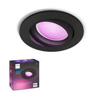 Oprawa Podtynkowa Wpuszczana LED Centura 5,7W CCT RGB Okrągła Ruchoma Czarna PHILIPS HUE Bluetooth