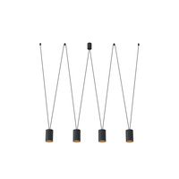 Lampa Sufitowa Wisząca 4x GU10 Czarna Nowoczesna MORE TONE 7814 Nowodvorski