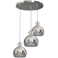 Lampa wisząca TOLEDO 3xE27 Kula Chrom Kryształ Glamour MLP4246 Milagro Metal + Kryształ