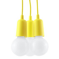 Lampa Sufitowa Wisząca Zwis 3x E27 Nieregularna Żółta Nowoczesna Diego Sollux