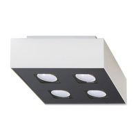 Lampa Sufitowa Oprawa Natynkowa 4x GU10 Kwadratowa Biała Czarna Minimalistyczna Mono Sollux
