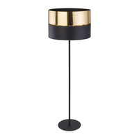 Lampa Podłogowa Stojąca HILTON Abażur Czarno-Złota E27 5465 TK Lighting
